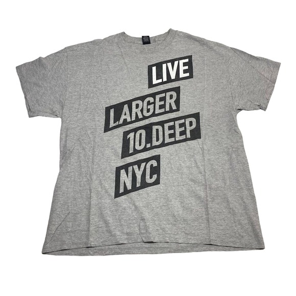 Live Larger 10.Deep NYC Tee Thrifted Vintage Style Size XL - Picture 1 of 9